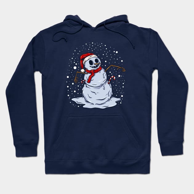 Creepy Christmas Snowman Illustration Hoodie by SLAG_Creative